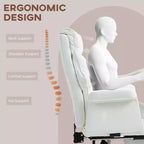 Sedia da Ufficio Direzionale Okak con Poggiapiedi Pieghevole, Sedia Girevole a 360° con Altezza Regolabile, Sedia a Gambe Incrociate per Studio, Ufficio