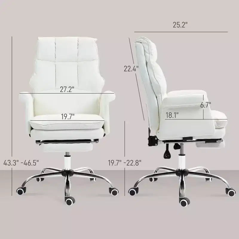 Sedia da Ufficio Direzionale Okak con Poggiapiedi Pieghevole, Sedia Girevole a 360° con Altezza Regolabile, Sedia a Gambe Incrociate per Studio, Ufficio