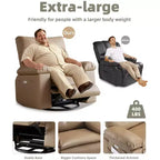Poltrona Massaggiante Manuale per Soggiorno, Poltrona Massaggiante Girevole a 360 Gradi con Telecomando, Poltrona Relax in Pelle PU con Tasche Laterali