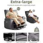 Poltrona Massaggiante Manuale per Soggiorno, Poltrona Massaggiante Girevole a 360 Gradi con Telecomando, Poltrona Relax in Pelle PU con Tasche Laterali