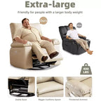 Poltrona Massaggiante Manuale per Soggiorno, Poltrona Massaggiante Girevole a 360 Gradi con Telecomando, Poltrona Relax in Pelle PU con Tasche Laterali