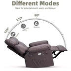 Poltrona Massaggiante Manuale per Soggiorno, Poltrona Massaggiante Girevole a 360 Gradi con Telecomando, Poltrona Relax in Pelle PU con Tasche Laterali