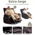 Poltrona Massaggiante Manuale per Soggiorno, Poltrona Massaggiante Girevole a 360 Gradi con Telecomando, Poltrona Relax in Pelle PU con Tasche Laterali