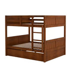 Letto a Castello con Letto Estraibile, Letto a Castello in Legno Completo con Letto Estraibile, Struttura del Letto a Castello in Legno Massello con Ringhiera e Scaletta