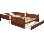 Letto a Castello con Letto Estraibile, Letto a Castello in Legno Completo con Letto Estraibile, Struttura del Letto a Castello in Legno Massello con Ringhiera e Scaletta