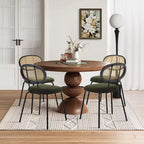 2 sedie da pranzo in rattan con gambe in metallo e schienale in rattan per sala da pranzo, cucina, soggiorno