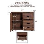 Home Imports Emporium Cassettiera Classificatore da Ufficio a 5 Cassetti con Scaffali e Cassetti Mobili