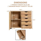Home Imports Emporium Cassettiera Classificatore da Ufficio a 5 Cassetti con Scaffali e Cassetti Mobili