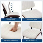Set di 2 sedie da pranzo con rivestimento in pelle PU retrò e gambe in metallo per sala da pranzo e cucina