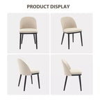 Set di 2 sedie da pranzo senza braccioli con schienale curvo e gambe in legno per ristorante/caffè, moderne rivestite in tessuto