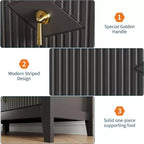 Comò da camera con 6 cassetti, comò moderno largo 137 cm con maniglie in metallo, mobile contenitore in legno per camera da letto, soggiorno, corridoio