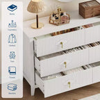 Comò da camera con 6 cassetti, comò moderno largo 137 cm con maniglie in metallo, mobile contenitore in legno per camera da letto, soggiorno, corridoio