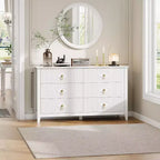 Comò da camera con 6 cassetti, comò moderno largo 137 cm con maniglie in metallo, mobile contenitore in legno per camera da letto, soggiorno, corridoio