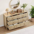 Comò da camera con 6 cassetti, comò moderno largo 137 cm con maniglie in metallo, mobile contenitore in legno per camera da letto, soggiorno, corridoio