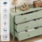 Comò da camera con 6 cassetti, comò moderno largo 137 cm con maniglie in metallo, mobile contenitore in legno per camera da letto, soggiorno, corridoio