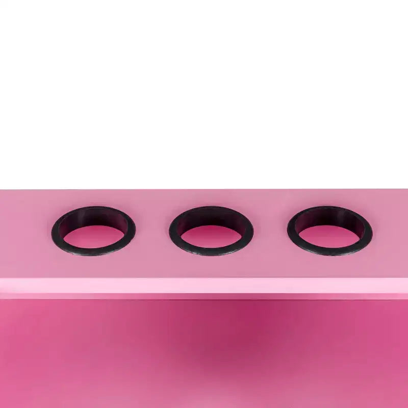 GDFStudio Estelle Mobiletto Moderno per Salone di Bellezza con 3 Supporti per Asciugacapelli, 2 Cassetti, 1 Anta e Ruote