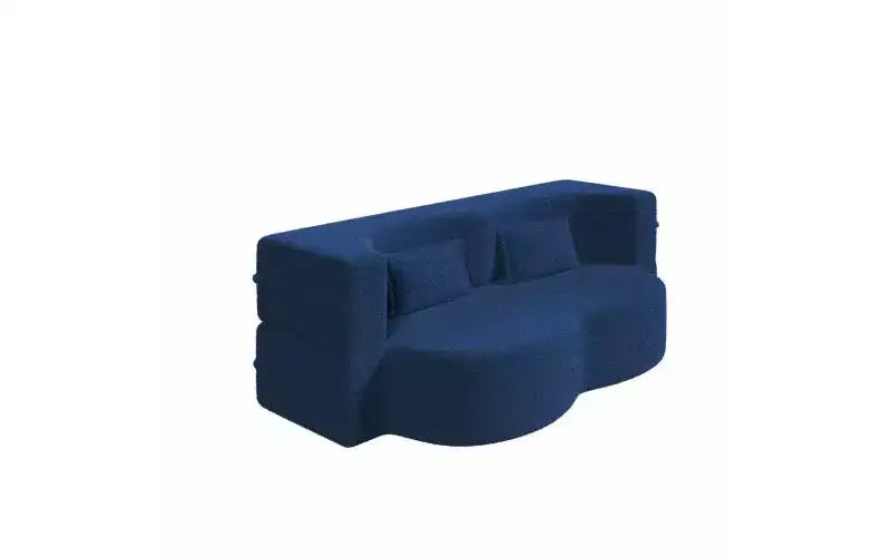 Divano a pavimento moderno EHMKNP con 2 cuscini, divano letto convertibile in tessuto Teddy imbottito in schiuma, per soggiorno