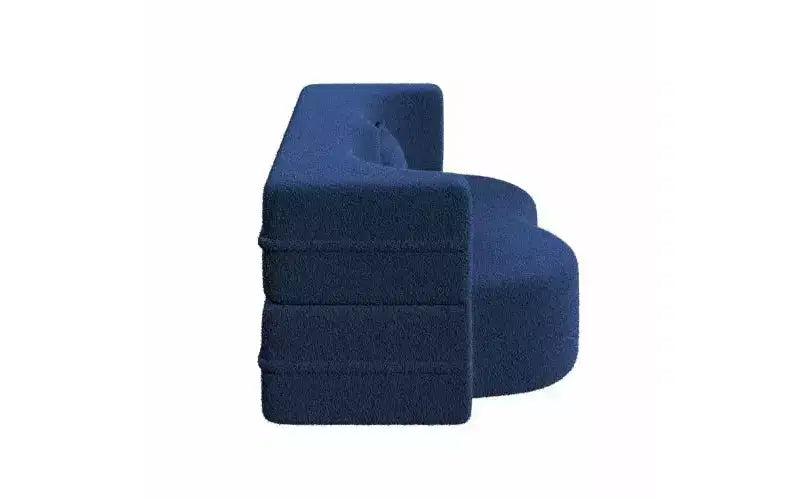 Divano a pavimento moderno EHMKNP con 2 cuscini, divano letto convertibile in tessuto Teddy imbottito in schiuma, per soggiorno