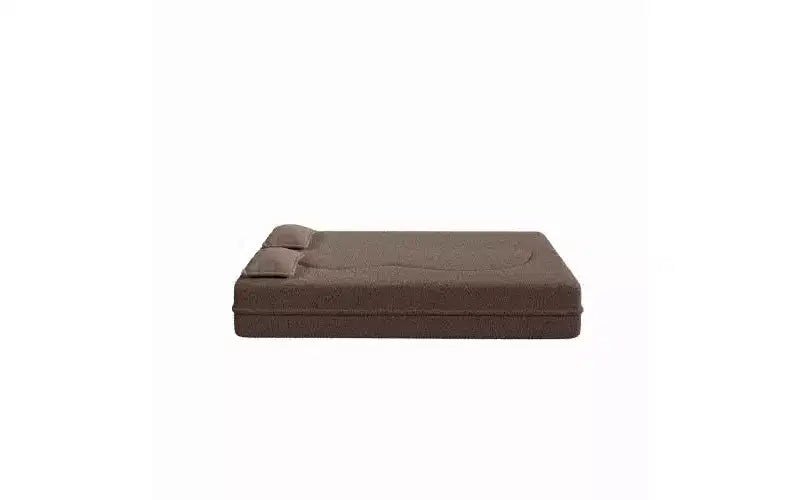 Divano a pavimento moderno EHMKNP con 2 cuscini, divano letto convertibile in tessuto Teddy imbottito in schiuma, per soggiorno