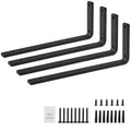 VEVOR Shelf Bracket, 16 x 6 in 4 Pcs, Heavy Duty Floating Shelf Brackets, Brackets for Shelves, 10mm Thick Matte Black L Shelf Bracket,Black