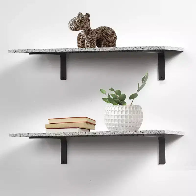 VEVOR Staffa per Ripiani, 16 x 6 pollici, 4 Pezzi, Staffe Galleggianti Resistenti, Staffe per Scaffali, Staffe a L Nere Opache Spesse 10mm, Nere