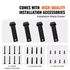 VEVOR Staffa per Ripiani, 16 x 6 pollici, 4 Pezzi, Staffe Galleggianti Resistenti, Staffe per Scaffali, Staffe a L Nere Opache Spesse 10mm, Nere