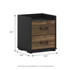 Comodino moderno a 2 cassetti HOMLUX con tavolo laterale, colore marrone