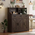 Credenza con Contenitore da 47,2 Pollici, Mobile Contenitore Grande in Legno con 3 Ante, 3 Cassetti e 1 Piano, Adatto per Sala da Pranzo, Soggiorno