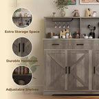 Credenza con Contenitore da 47,2 Pollici, Mobile Contenitore Grande in Legno con 3 Ante, 3 Cassetti e 1 Piano, Adatto per Sala da Pranzo, Soggiorno