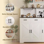 Credenza con Contenitore da 47,2 Pollici, Mobile Contenitore Grande in Legno con 3 Ante, 3 Cassetti e 1 Piano, Adatto per Sala da Pranzo, Soggiorno