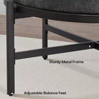 Pouf Contenitore Rotondo Bekrvio 4.5, Tavolino e Poggiapiedi in Tessuto Ciniglia per Soggiorno con Gambe in Metallo e Piedini Regolabili