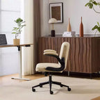 Karl Home | Poltrona girevole in pelle oleata con braccioli ribaltabili