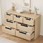 Cassettiera a 7 cassetti CuisinSmart, comò in legno con maniglie integrate, organizer per cassetti per soggiorno, cameretta, corridoio e ingresso