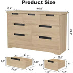 Cassettiera a 7 cassetti CuisinSmart, comò in legno con maniglie integrate, organizer per cassetti per soggiorno, cameretta, corridoio e ingresso