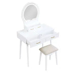 Okak Lussuoso Tavolo da Trucco con Bellissimo Specchio e Luci, Scrivania da Toilette con Cassetti e Sgabello, Set Tavolo da Trucco da Principessa per Camere da Letto