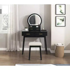 Okak Lussuoso Tavolo da Trucco con Bellissimo Specchio e Luci, Scrivania da Toilette con Cassetti e Sgabello, Set Tavolo da Trucco da Principessa per Camere da Letto