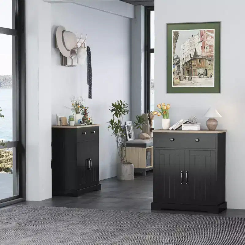 Credenza a buffet con cassetti, mobile contenitore moderno per caffetteria per cucina e sala da pranzo