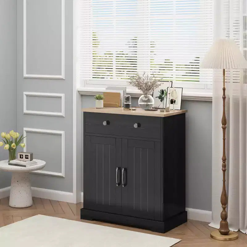 Credenza a buffet con cassetti, mobile contenitore moderno per caffetteria per cucina e sala da pranzo