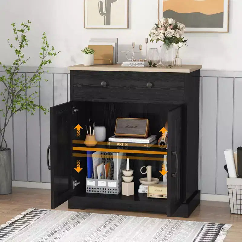 Credenza a buffet con cassetti, mobile contenitore moderno per caffetteria per cucina e sala da pranzo