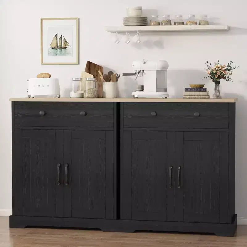 Credenza a buffet con cassetti, mobile contenitore moderno per caffetteria per cucina e sala da pranzo