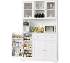 71 Tall Kitchen Pantry CabinetFreestanding Coffee Bar Cabinet with Large DrawersHutch Cabinet with Open Countertop for Living Room