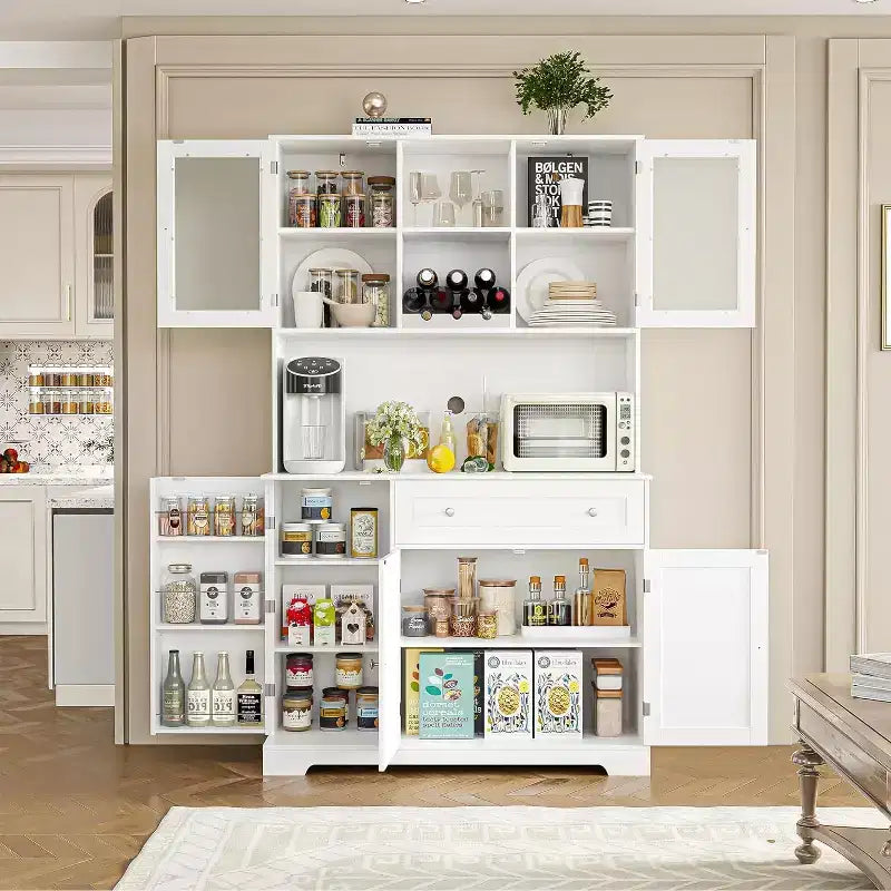 Dispensa da cucina alta 71 polliciMobile bar autoportante con ampi cassettiCredenza con piano aperto per soggiorno