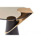 HomeStock Tavolino rotondo da 45 pollici color oro in acciaio inossidabile, 1 pezzo