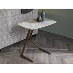 HomeStock 45 in.H Gray Color Round Metal Table Top End Table 1 -piece