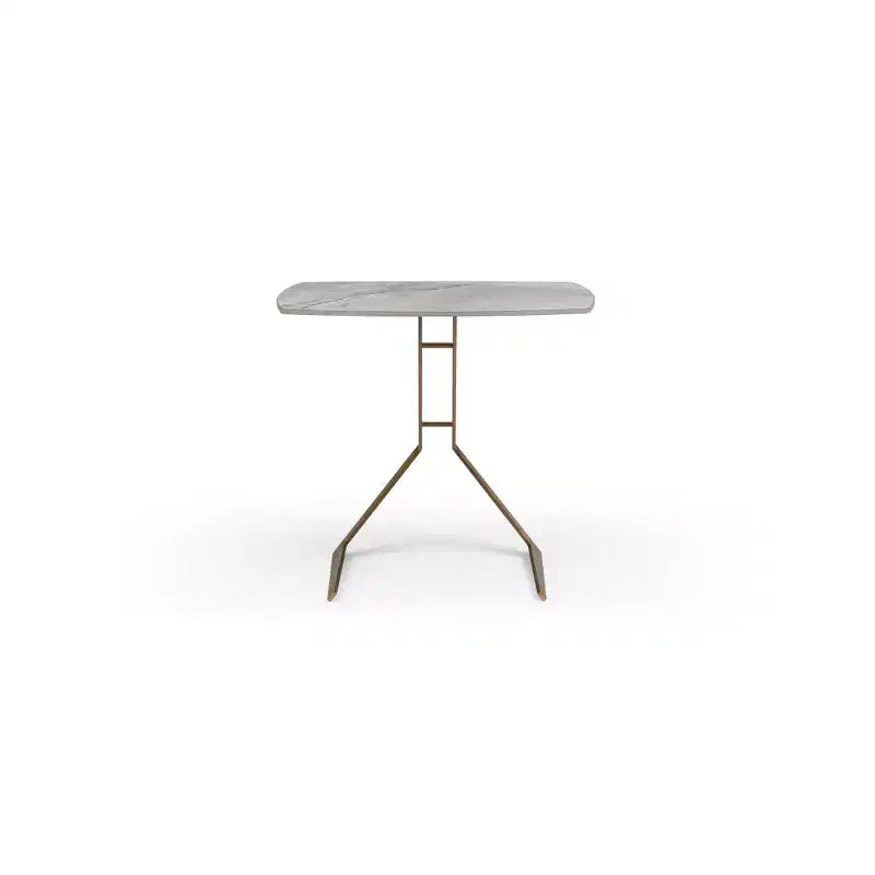 HomeStock Tavolino rotondo con piano in metallo, altezza 45 cm, colore grigio, 1 pezzo