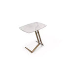 HomeStock Tavolino rotondo con piano in metallo, altezza 45 cm, colore grigio, 1 pezzo