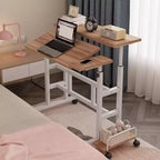 COZONY Scrivania Regolabile Piccola, Postazione di Lavoro Mobile con Ruote, Tavolo per Computer Portatile per Ufficio Domestico, Scuola, Tapis roulant