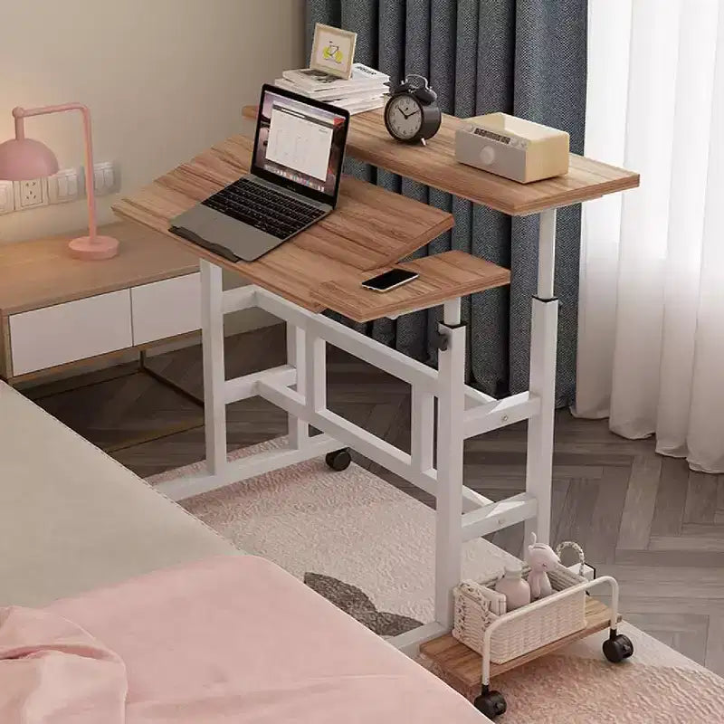 COZONY Scrivania Regolabile Piccola, Postazione di Lavoro Mobile con Ruote, Tavolo per Computer Portatile per Ufficio Domestico, Scuola, Tapis roulant