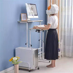 COZONY Scrivania Regolabile Piccola, Postazione di Lavoro Mobile con Ruote, Tavolo per Computer Portatile per Ufficio Domestico, Scuola, Tapis roulant