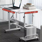 COZONY Scrivania Regolabile Piccola, Postazione di Lavoro Mobile con Ruote, Tavolo per Computer Portatile per Ufficio Domestico, Scuola, Tapis roulant